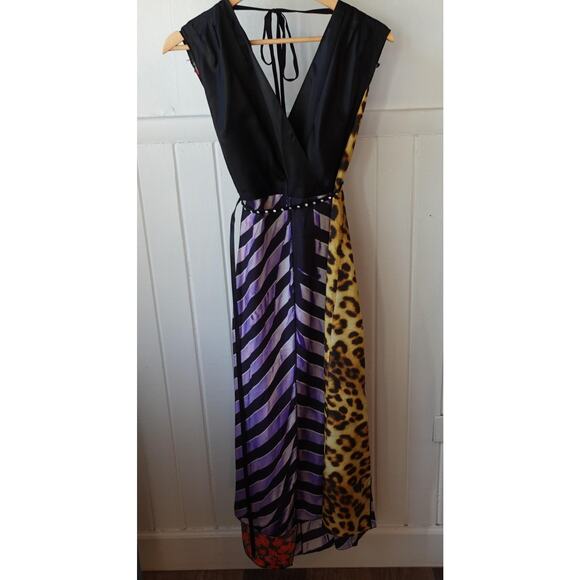 Vintage Marc Jacobs Runway Photographic Stripe Midi Dress 4 Y2K Floral Leopard - Picture 4 of 14